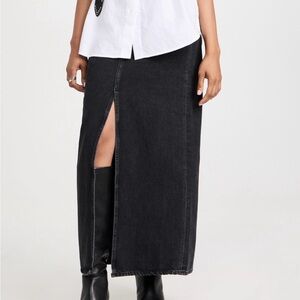 NWT Agolde Leif Black Denim Skirt size 34 (16/18)